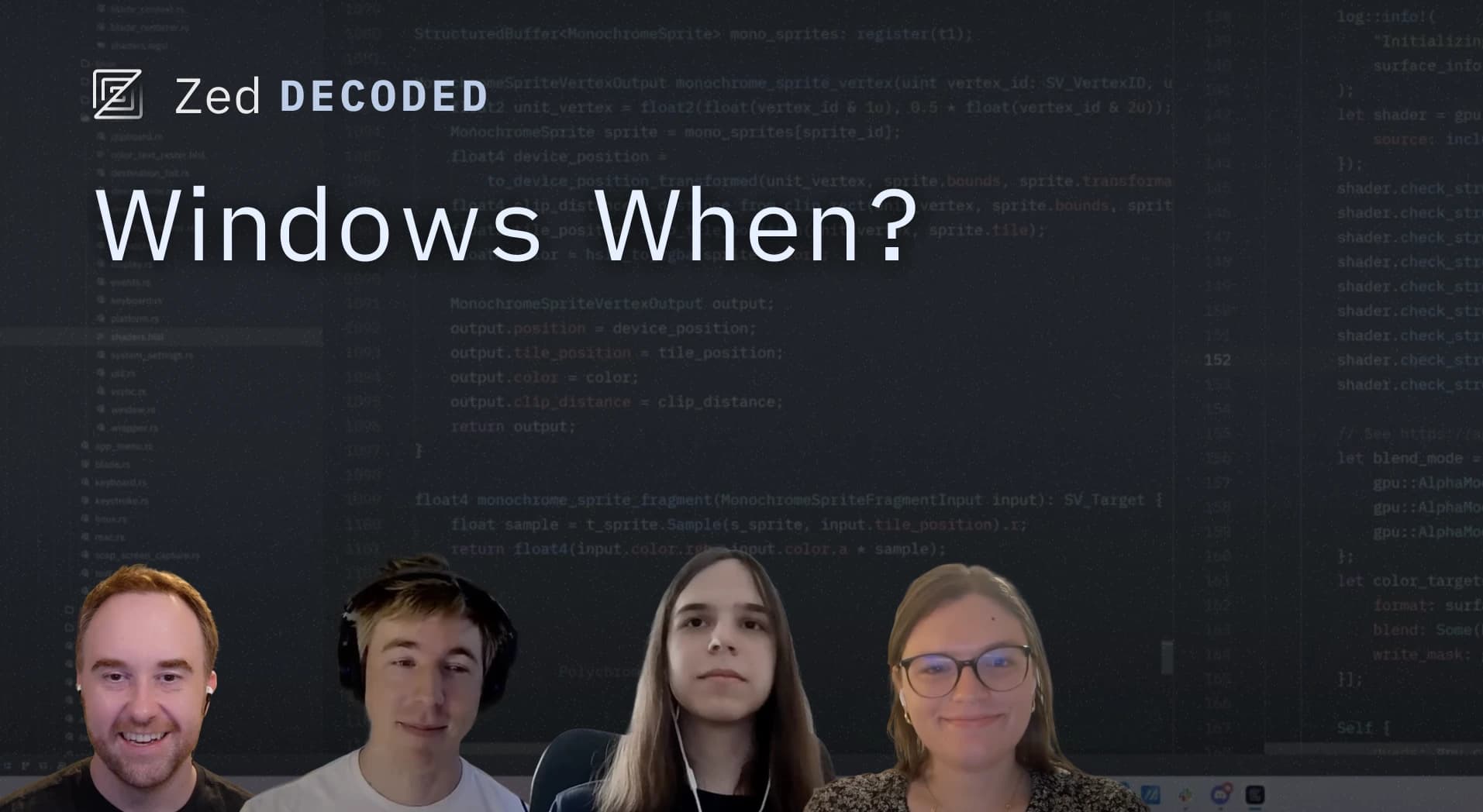 Zed Decoded: Episode about porting Zed to Windows.